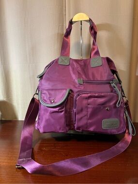 Purple Multi-Pocket Shoulder Tote by Unknown Brand